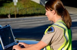 Police officer computer