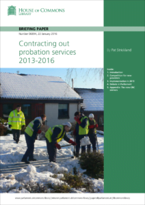 House of Commons Library Transforming Rehabilitation