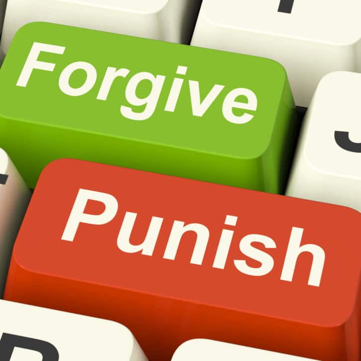 Punish Forgive Keys Showing Punishment or Forgiveness