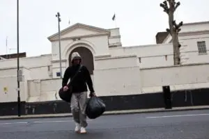 A person being released from Pentonville prison