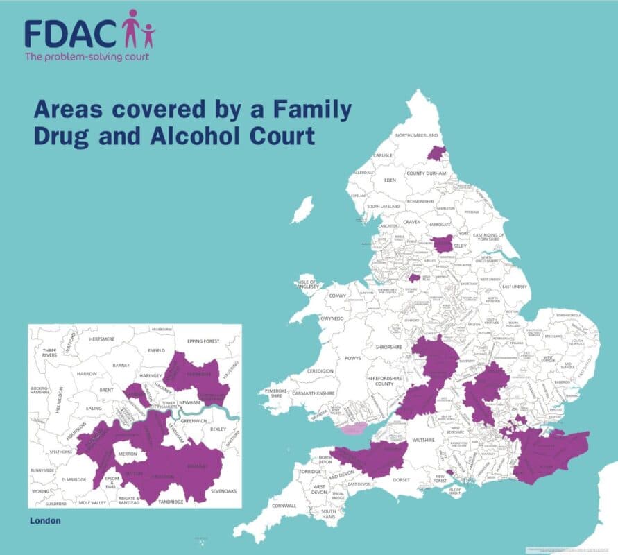 Family Drug and Alcohol Court Map